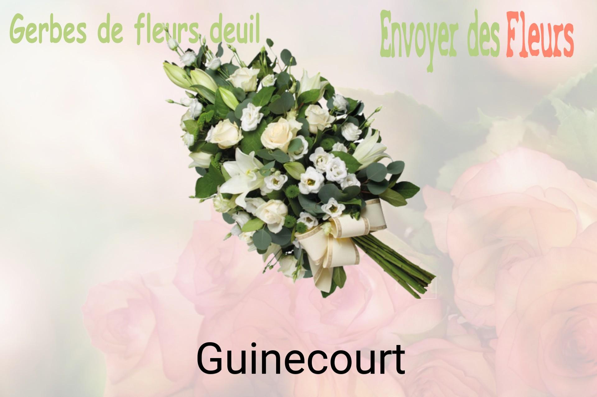 Gerbe de fleurs de deuil livrée à Guinecourt